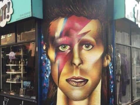 The David Bowie mural on the corner of Trafalgar Street - which some critics poked fun at by saying it looked more like Pat Sharp. Nevertheless, it was loved by many.