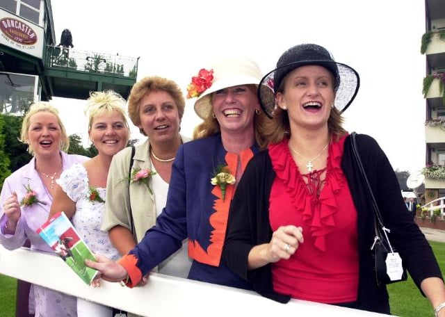 Karren Wake, Anji Jarmolinski, Jenny Hollis, Shazz Fletcher and Tracey Barwell at the 2002 races.