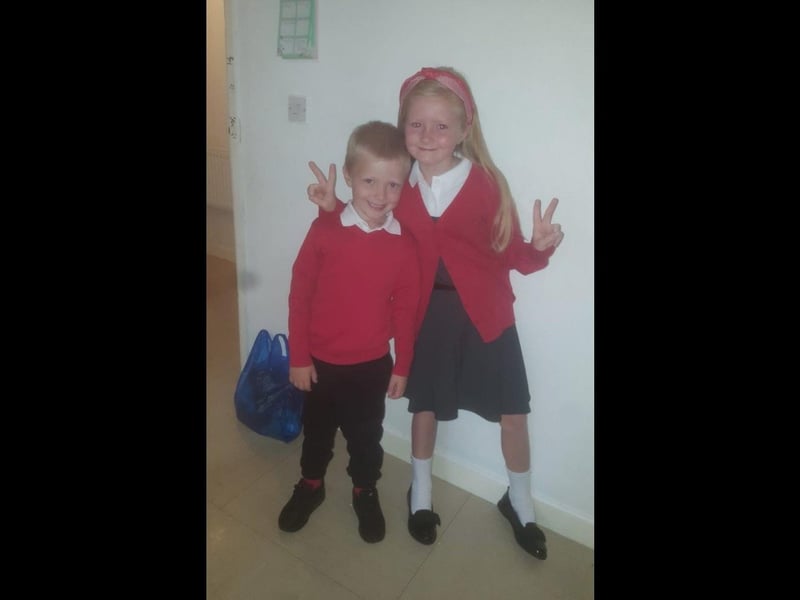 Parents from across the Portsmouth area shared photos as their children returned to school after the summer holiday on Thursday, September 2, 2021. Pictured is Lokie, aged five, and Lyra, aged eight.