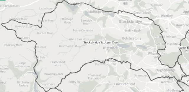 A Sheffield City Council ward map for Stocksbridge and Upper Don, which will elect a new councillor on May 2, 2024 as lone Conservative Lewis Chinchen has stepped down. Image: Sheffield Council wards map