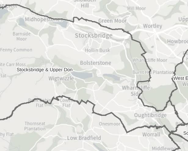 A Sheffield City Council ward map for Stocksbridge and Upper Don, which will elect a new councillor on May 2, 2024 as lone Conservative Lewis Chinchen has stepped down. Image: Sheffield Council wards map