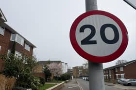 20mph sign on a residential street. | Pic  Emily Dalton/LDRS