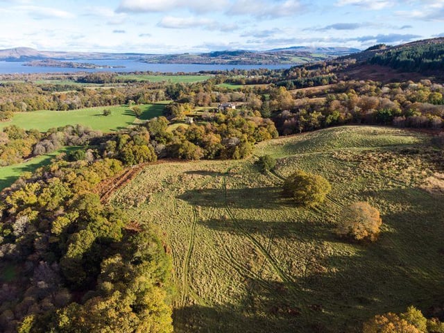 Aerial view of Bannachra Estate, showing extensive grounds.