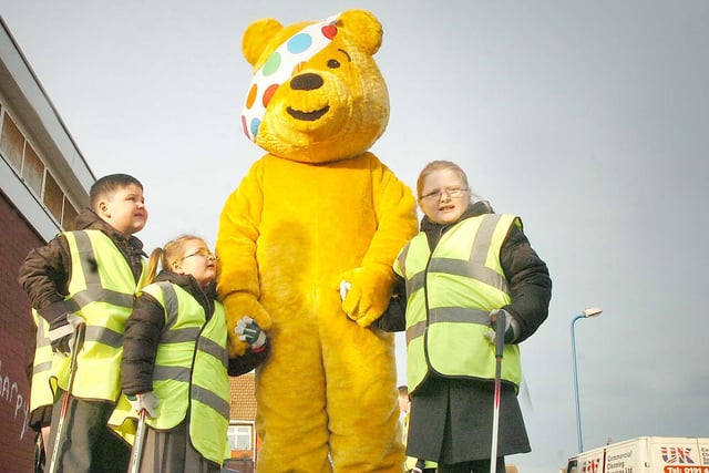 Pudsey was keen to give a helping hand when children in the Owton Manor area did a litter pick in 2009. Were you in the picture with him?