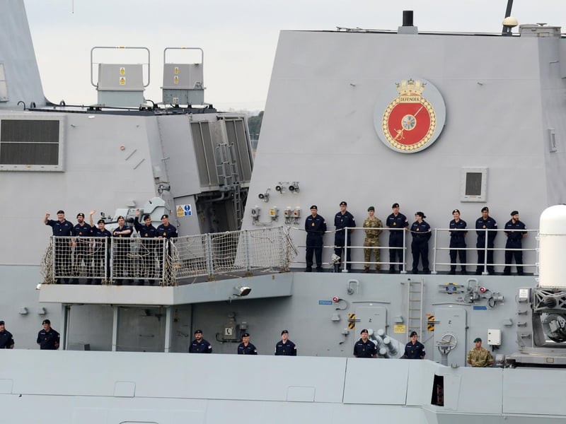 Type 45 destroyer HMS Defender sailed from Portsmouth 19th October 2015 on her second major deployment, to carry out security operations in the Middle East.

Crowds of family and friends gathered along the shoreline in Old Portsmouth to wave farewell to the 190 crew, as they left their home port, to take over from sister ship HMS Duncan and spend nine months working with allies in the Middle East and Gulf.