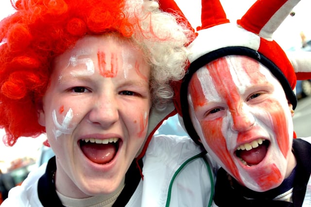 Blades fans in high spirits before the game with Leeds in April 2006.