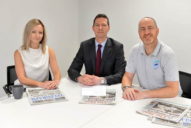 Clare Plant, director at DLP Planning, David Walsh, The Star business editor,. and Tim Latham, founder of AI specialists Datatrainer.
