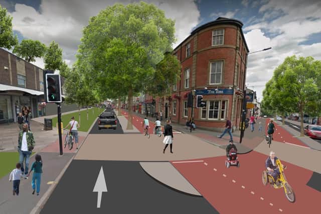 How the junction of Glossop Road and Fulwood Road in Broomhill could look. Image: Sam Wakeling