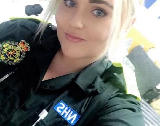 NHS hero pictures. Rhianna Garbett my beautiful daughter who is a student paramedic at The University of East Anglia, currently helping out the NHS as an emergency care support worker.
