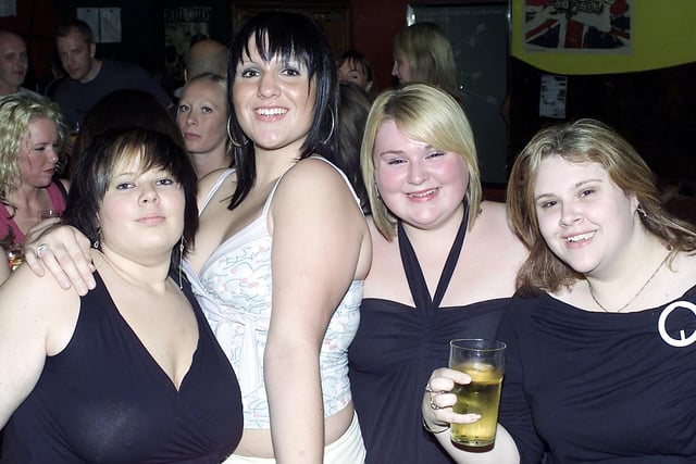 Lucy, Emma, Laura and Emma out in Sheffields Casbah in 2004