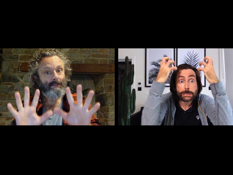 Set and filmed during lockdown, British TV series Staged saw Scottish actor David Tennant and Welsh actor Michael Sheen play fictionalised versions of themselves as they try to rehearse a play online. The first episodes premiered on June 10, 2020 with a second series airing in January 2021 with a third arriving in November 2022.