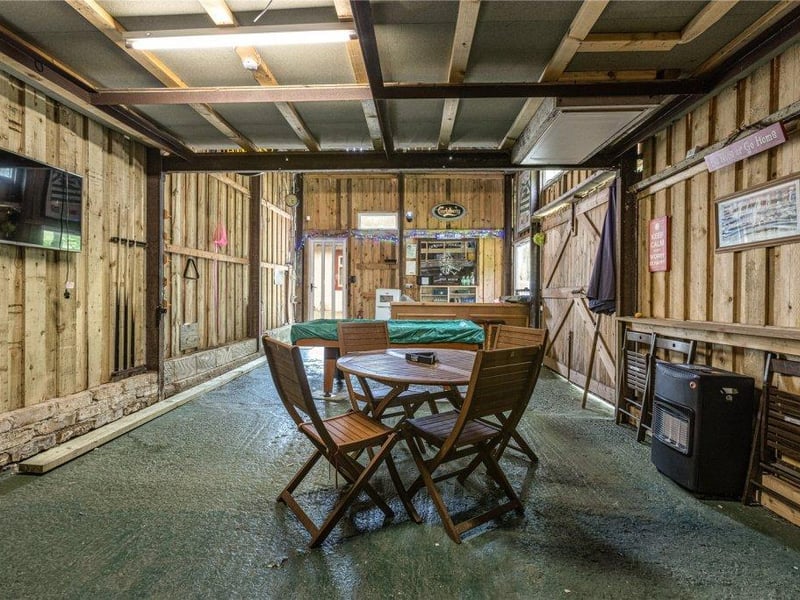 Barn interior.