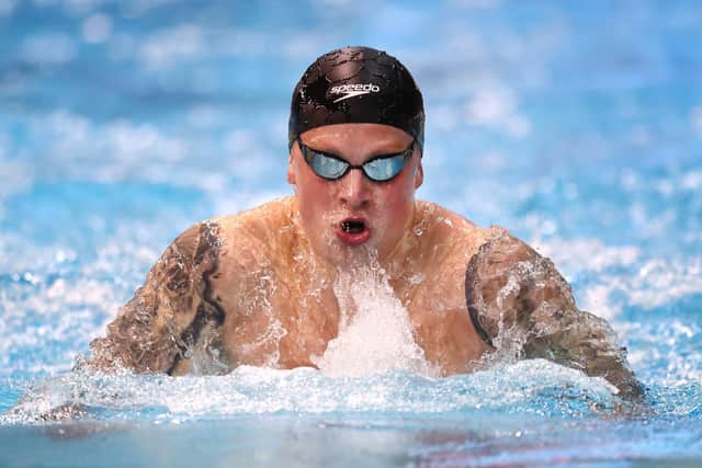 Adam Peaty of Team Loughborough NC in the Men's Open 100m Breaststroke during day one of the British Swimming Championships at Ponds Forge on April 5. (photo by Alex Pantling/Getty Images).