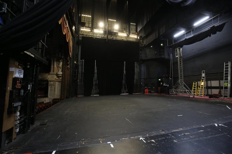 A behind the scenes look at the stage inside the empty Lyceum Theatre.