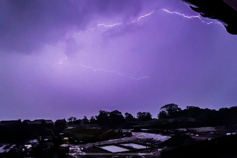 Photos taken by Ben Gould of lightning at Berewood, Waterlooville, at around 3am on July 27. Picture: Ben Gould