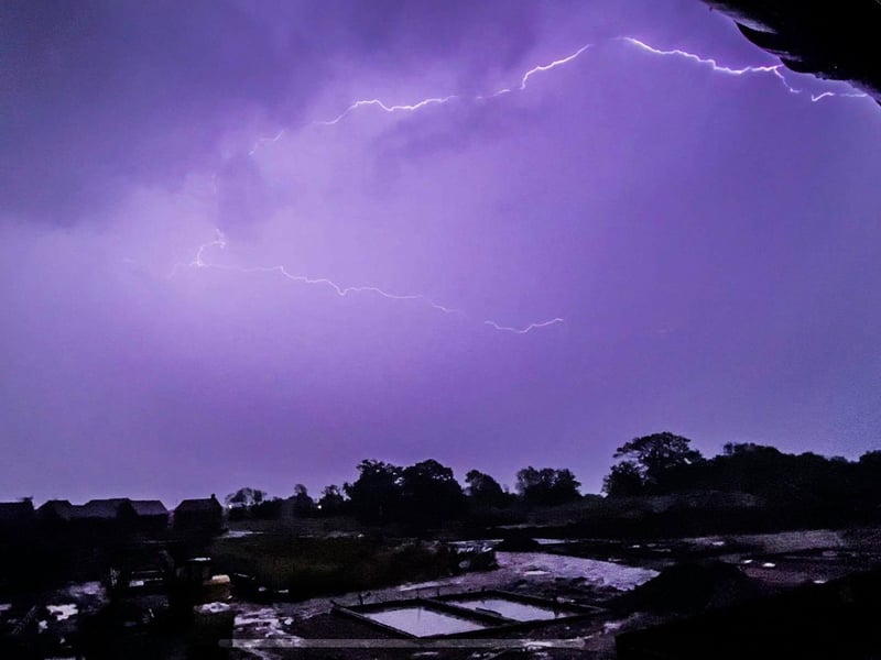Photos taken by Ben Gould of lightning at Berewood, Waterlooville, at around 3am on July 27. Picture: Ben Gould