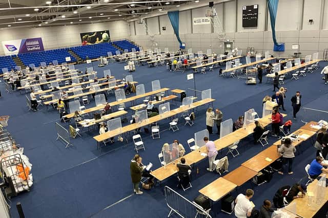 The count was delayed in Sheffield due to an incident at polling station