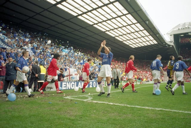 The long wait is finally over as Chesterfield v Middlesborough enter the Old Trafford pitch for their 1997 FA cup semi final.