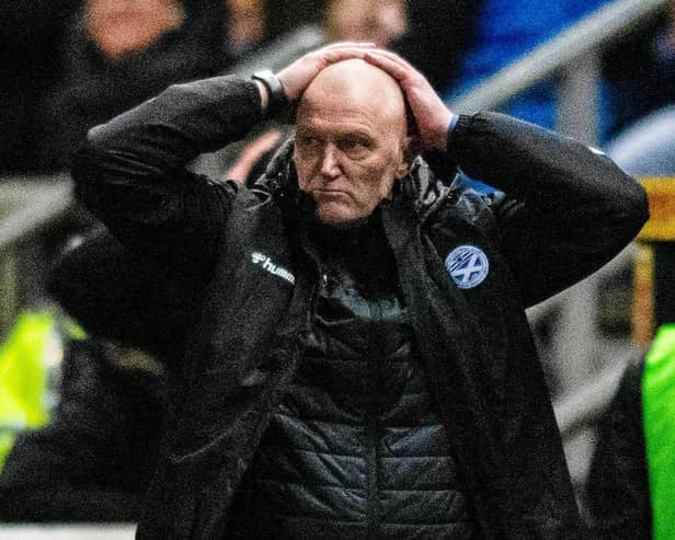 Ayr Manager Lee Bullen watched his side fall short of a historic Hampden Park date as they fell out of the Scottish Cup to Falkirk. (Photo by Mark Scates / SNS Group)