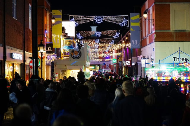 Hundreds gathered for the return on the Christmas lights switch-on in Chesterfield
