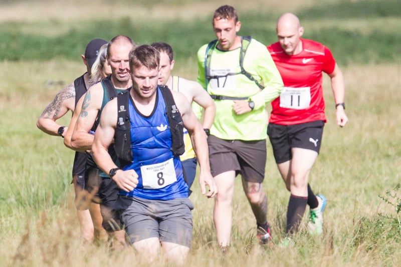 Sam Bandeem taking the lead for Hawick's tri-fit team at Sunday's Mosstroopers' trail race