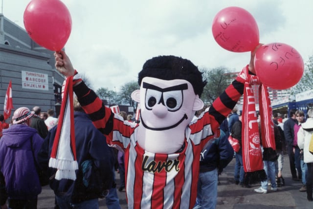 A slightly older effort; Adrian Wells as Dennis the Menace for the 1993 FA Cup semi-final at Wembley