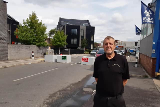 Peter Lindley, director of PLM Autocentre on Rydal Road, criticised the new Sheaf Valley cycle route after concrete blocks were installed outside his garage, and on Little London Road.