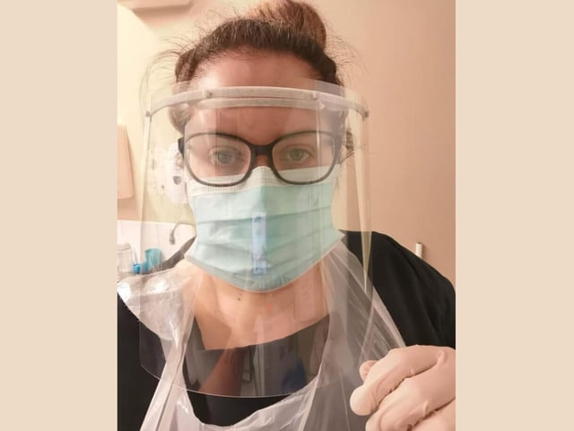Linda Cummings: My daughter Danielle, Deputy Manager of St. George’s Care Home. Going above and beyond to keep her residents and staff safe. So very very proud of them all.