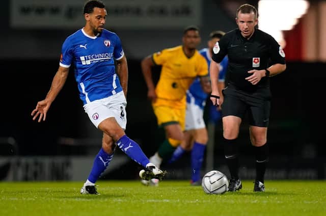 Chesterfield take on Solihull Moors on Saturday. Pictured: Curtis Weston.
