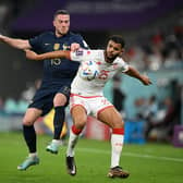 Jordan Veretout of France battles for possession with Anis Ben Slimane of Tunisia during the FIFA World Cup Qatar 2022 Group D match: Clive Mason/Getty Images