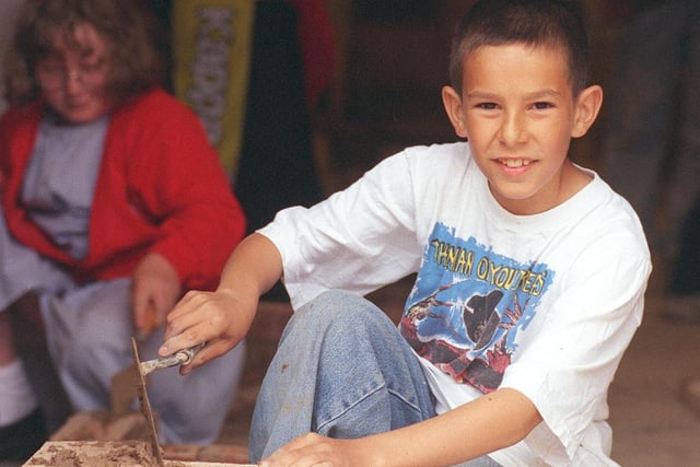 11 years old  Mark Dyson, St John's Primary School Penistone,   tried bricklaying back in 1999 at Barnsley College open day