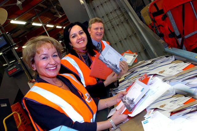 Don Valley and Doncaster Central MPs Caroline Flint and Rosie Winteron visited the Royal Mail Centre, Middlebank, Doncaster in 2005, pictured with centre manager Shaun Ford.