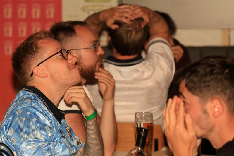 England v Italy in the Euro 2020 final. Fans at The Common Room as Italy score. Picture: Chris Etchells
