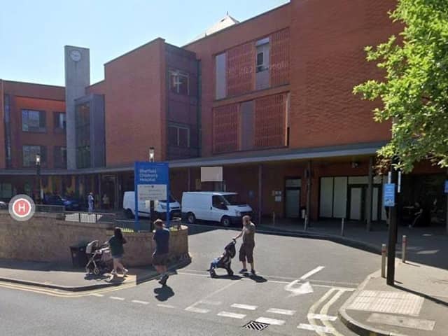 A Google Maps image of Sheffield Children's Hospital