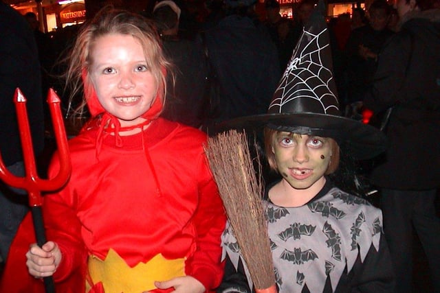 A devil and a witch smile for the camera back in 2001 during the Fright Night fun