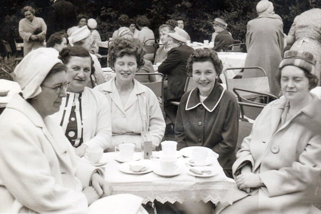 Ladies of the parish are pictured enjoying tea in the garden for Canon Burkes's Jubilee in St Mary's Church of The Immaculate Conception. But in which year was the picture taken?