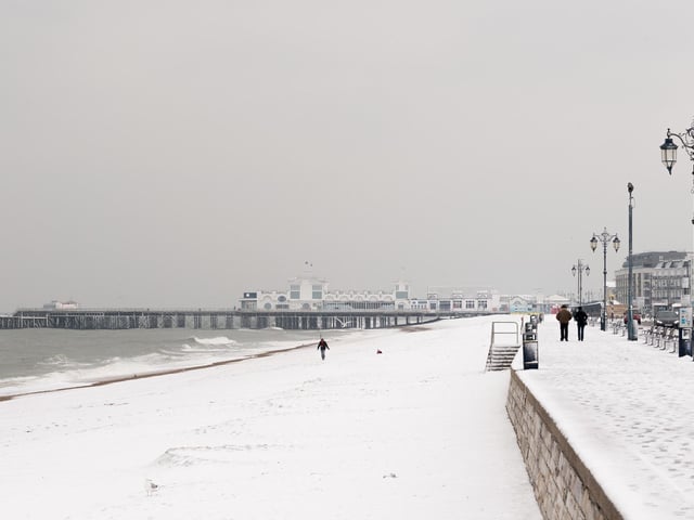 Southsea seafront and pier covered in snow in March 2018. Picture: Keith Woodland