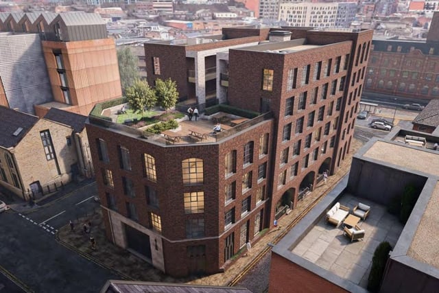 The Avice scheme on Acorn Street is one of the most recent in Kelham Island. It's for 61 apartments with a central courtyard and roof terrace on the site of the Avis car rental plot, which may or may not have inspired the name.