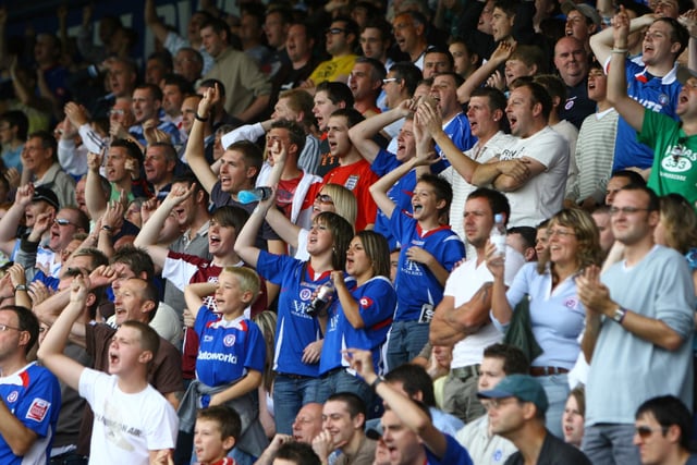 Blues fans enjoying the 3-1 win at Mansfield in September 2007.