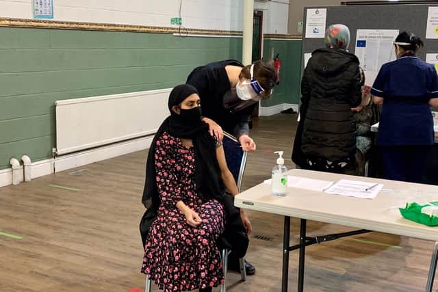 The pop-up vaccination clinic at Jamia Mosque Ghausia in Sheffield (pic: NHS Sheffield Clinical Commissioning Group (CCG))