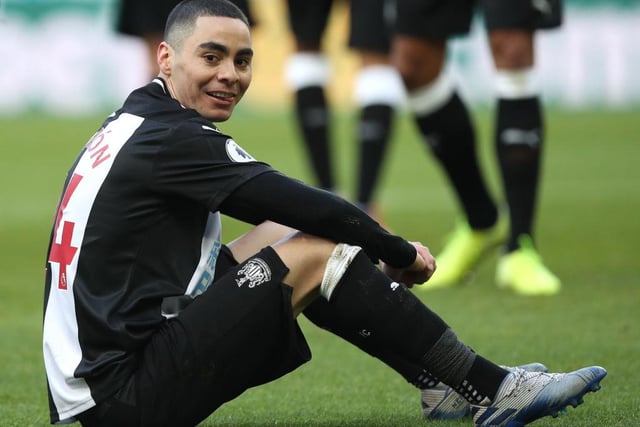 Miguel Almiron (20) is not far off the top of the Premier League pile for offsides, beaten only by Burnley's Chris Wood and Bournemouth's Callum Wilson.