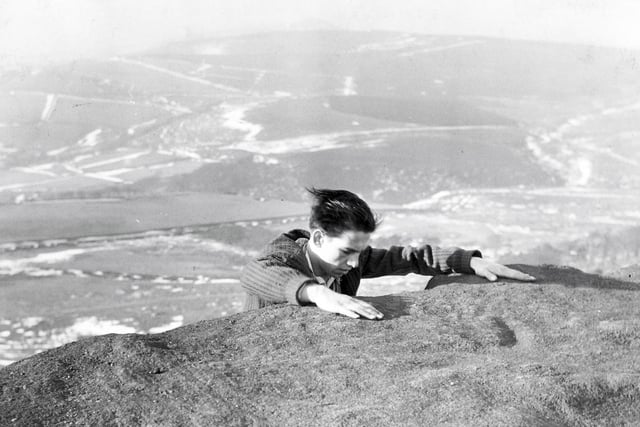 Rock climbing Stanage Edge in the 1960s