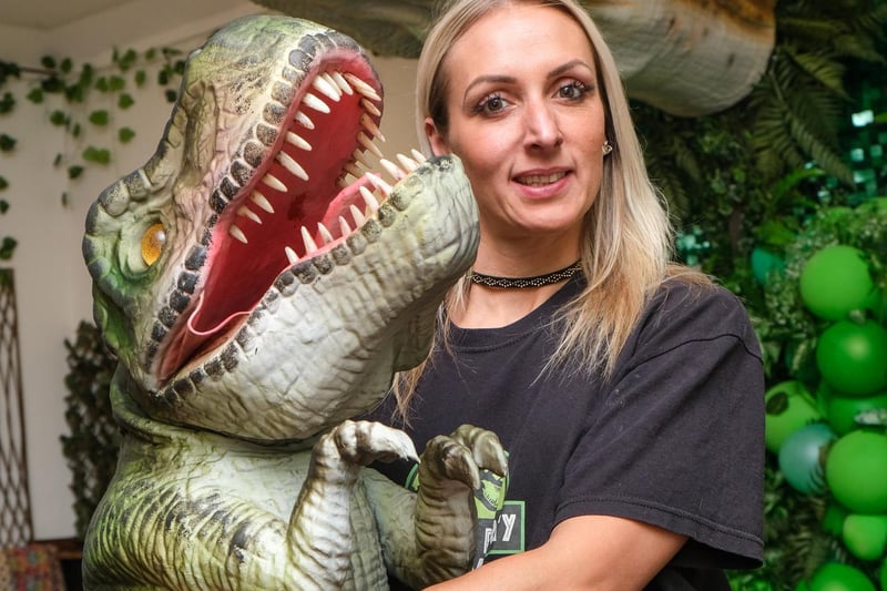 Chantelle Syner pictured with some of her dinosaurs