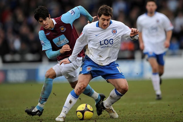 Porter spent his entire time in English football at the Suit Direct Stadium from 2003-09. The Australian striker netted 66 times in all competitions for Pools before returning down under. (Photo by Shaun Botterill/Getty Images)