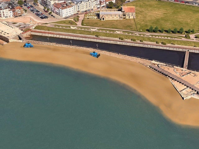 Bulldozers on the beach