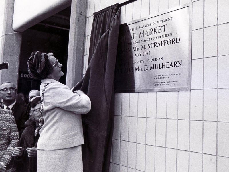The official opening of Sheffield'd Sheaf Market by Ald Mrs Martha Strafford, Lord Mayor, May 4, 1973