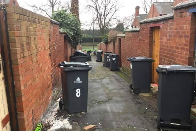 The rubbish on Melville Avenue, Balby. Bins have not been collected for over two weeks.