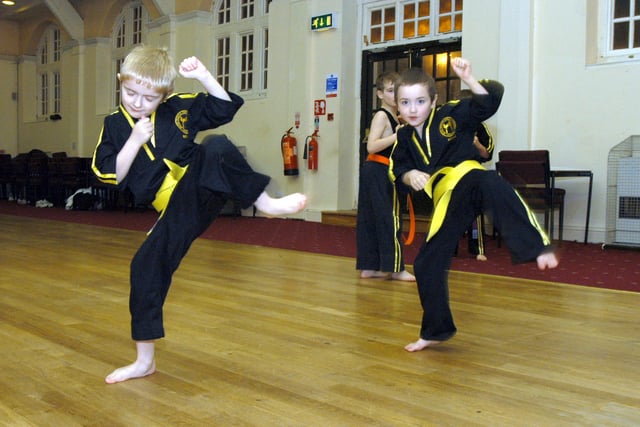 Action at the Karate and Kick Boxing Club held at the Kingsway Hall Forest Town in 2007