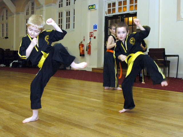 Action at the Karate and Kick Boxing Club held at the Kingsway Hall Forest Town in 2007
