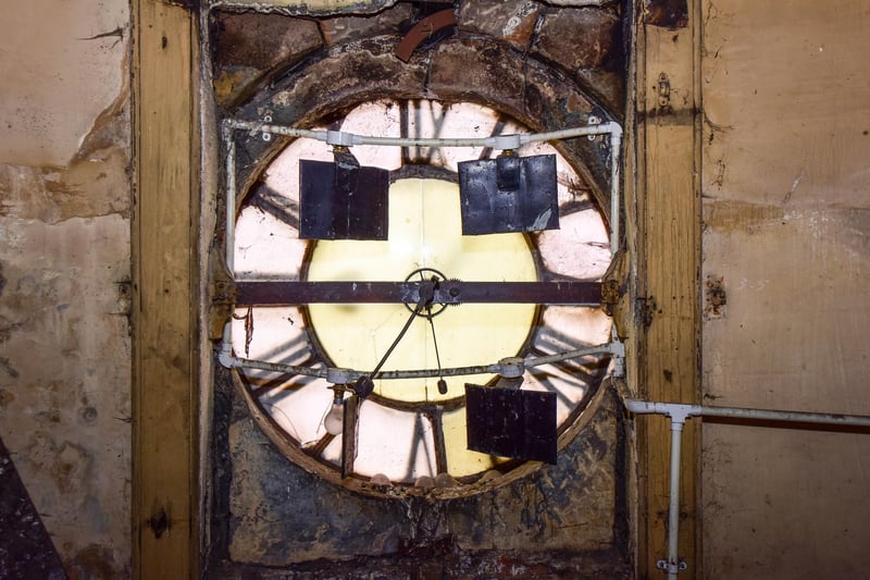 Rear of the Mackies Corner clock face